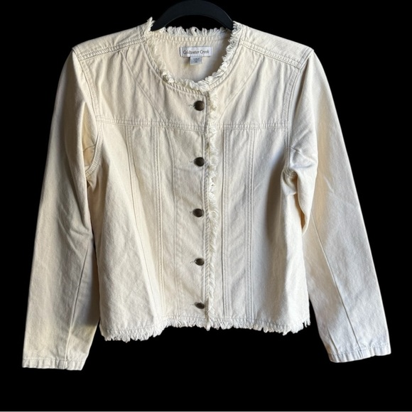 Coldwater Creek Cream Frayed Women’s Jacket - NWOT - Picture 1 of 6